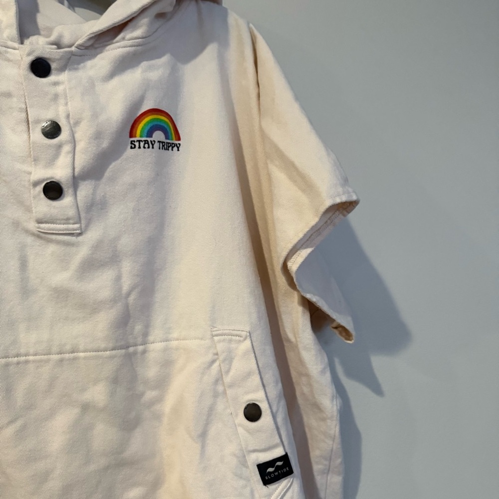 Slowtide Cream Unisex Stay Trippy Terry Beach Changing Poncho Dress - Picture 8 of 12